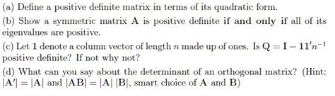 Image result for Positive Definite Matrix Definition