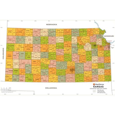 Image result for Zip Code Map of Kansas State