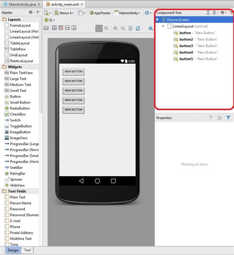 Afbeeldingsresultaten voor Basic LinearLayout Android Studio