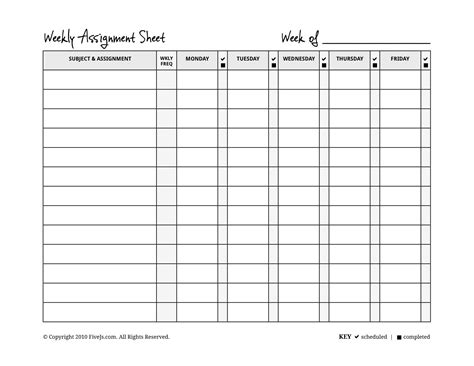 Assignment List Free Printable に対する画像結果