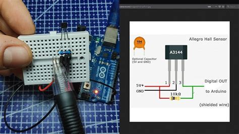Image result for Example of Arduino Breadboard Circuit Connecting a Hall Effect Sensor