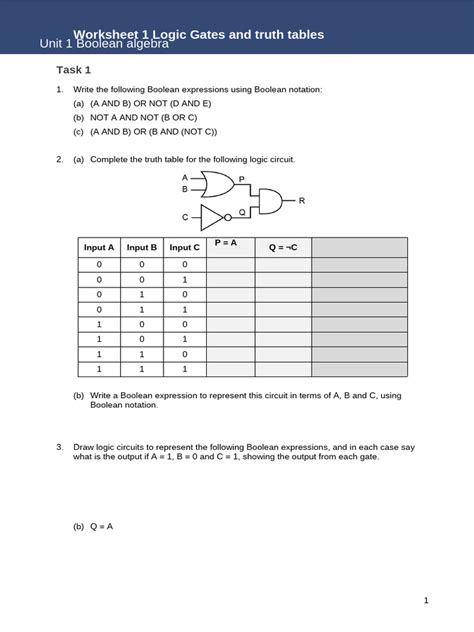 Image result for Boolean Logic Worksheet
