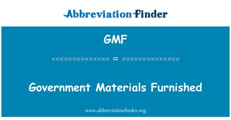 Afbeeldingsresultaten voor Types of Government Furnished Materials