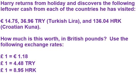 Toradh íomhá ar Currency Maths Questions