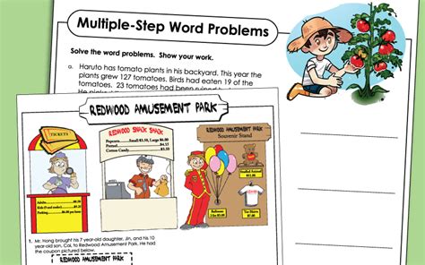 Image result for Multi-Step Word Problems Free Worksheets