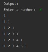 Image result for How to Print a Number Triangle Python