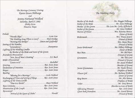 Sample of a Wedding Program Wording に対する画像結果