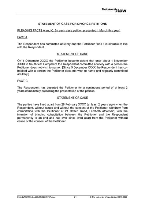 Image result for Statement of Case Format