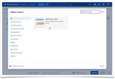 Table in JSON File に対する画像結果