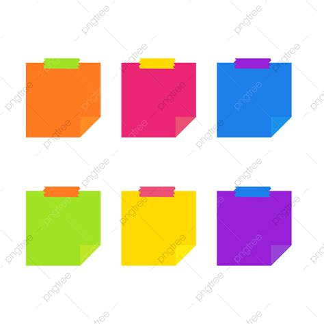 Colorful Post It Note Clip Art Sticky Notes Purple PNG Images | Free