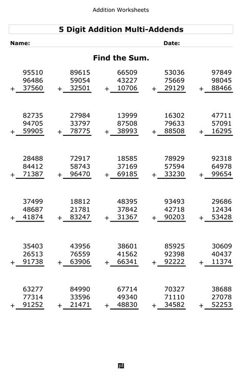 Image result for 5 Digit Adding