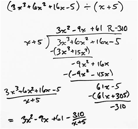 Image result for Polynomial Long Division Examples