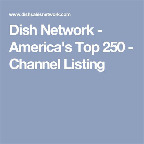 Image result for Dish Top 250 Channel List Printable