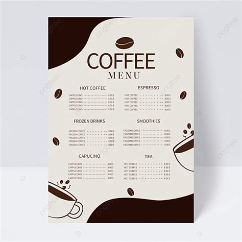Image result for Basic Coffee Shop Menu