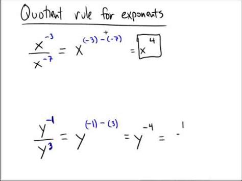 Image result for Quotient Rule Exponents Examples
