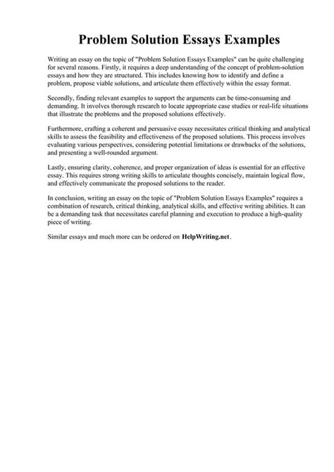 Toradh íomhá ar Problem Solution Essay Examples Free