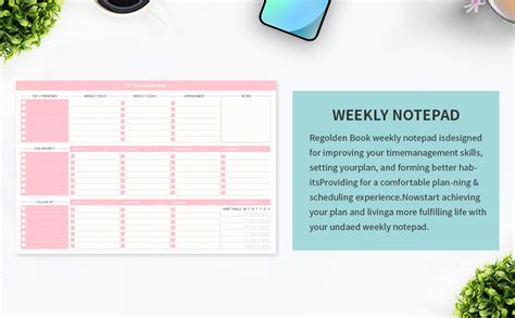 Image result for Weekly Goals Notepad
