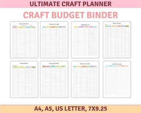 Afbeeldingsresultaten voor Craft Project Tracker Printable