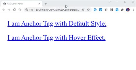 Image result for How to Use Hover in HTML Anchor Tag