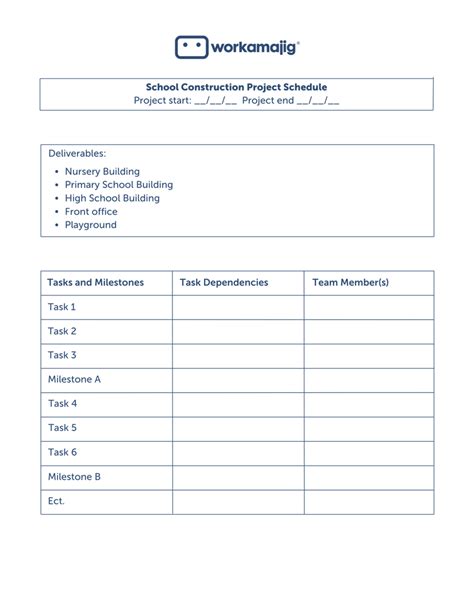 Toradh íomhá ar Project Shecdule Example