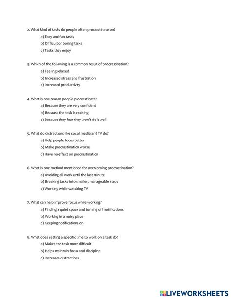 Afbeeldingsresultaten voor Procrastination Help Worksheets