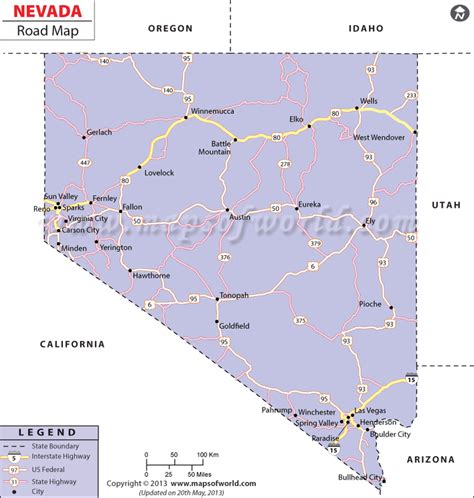Image result for Nevada Map with Cities