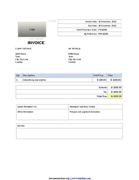 Image result for Example of a Simple Invoice