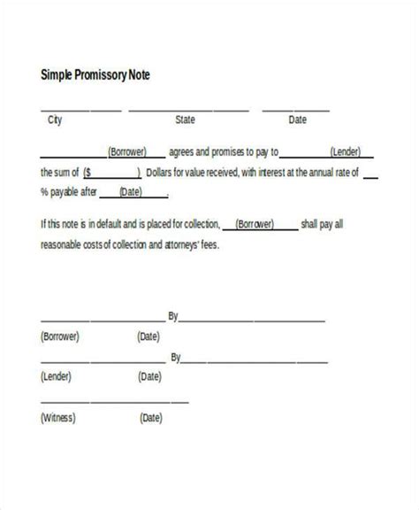 Toradh íomhá ar Writing a Promissory Note Sample