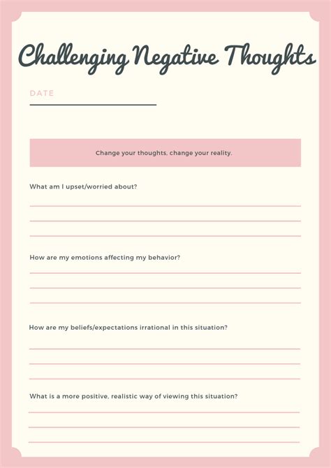 Afbeeldingsresultaten voor Automatic Negative Thoughts Worksheet