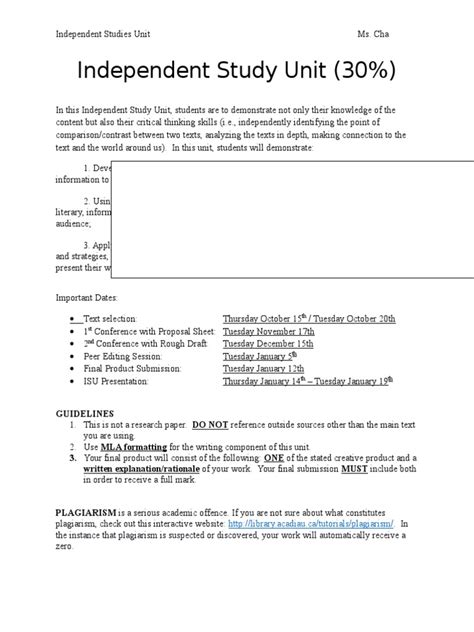 Image result for Independent Study Result Example