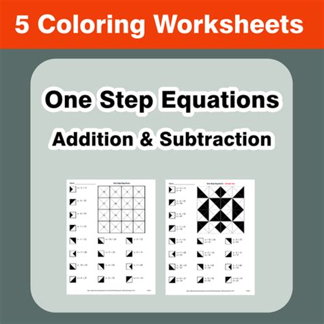 Image result for Solving One Step Equations Worksheet Adding Subtraction Print Outs PDF