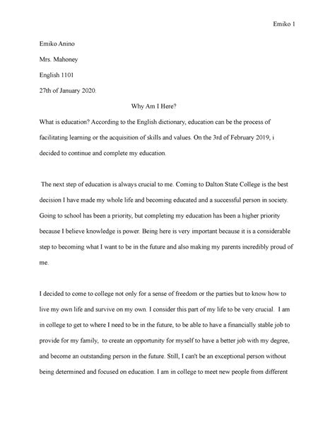 Image result for Why I AM Here Example