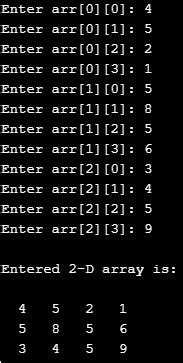 C Multidimensional Array に対する画像結果