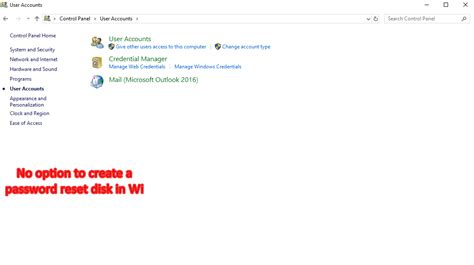 User Account Create a Password Reset Disk에 대한 이미지 결과