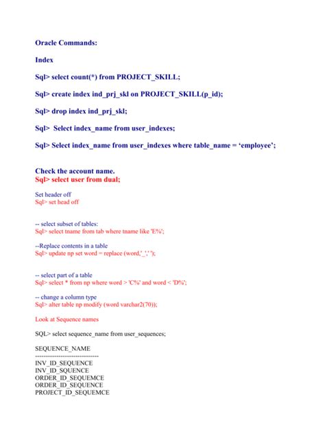 Image result for Basic Oracle Commands