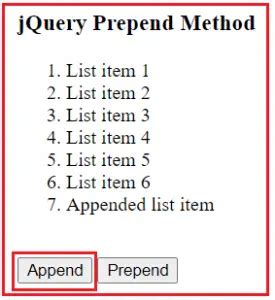 Append Query Button માટે ઇમેજ પરિણામ