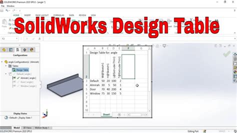Image result for Design Table in SolidWorks