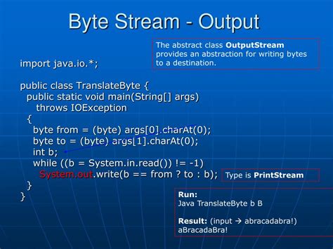 Byte Stream Type in Java with Program に対する画像結果