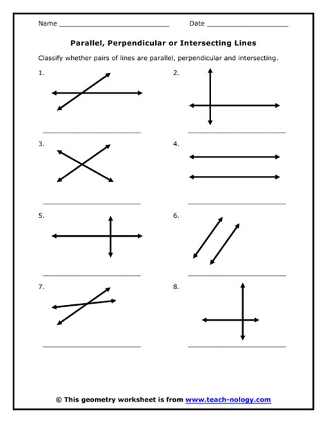 Image result for Identifying Parallel and Perpendicular Lines Worksheet
