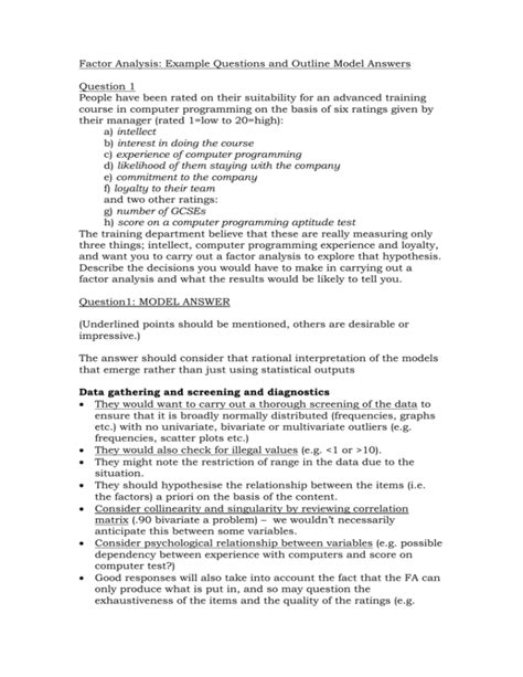 Image result for Factor Analysis Questionnaire Example