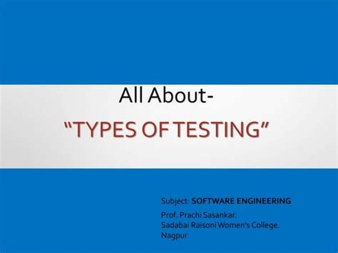 Image result for Testing Types in Software Testing PPT
