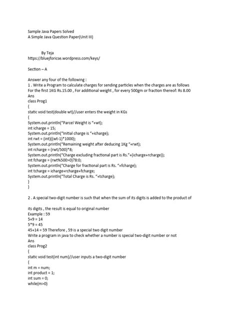 Image result for Java Test Paper