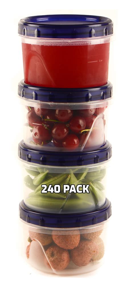 [240 PACK] 16 oz Twist Top Storage Deli Containers - Airtight Reusable ...