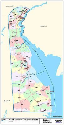 Delaware Zip Code Map Poster に対する画像結果