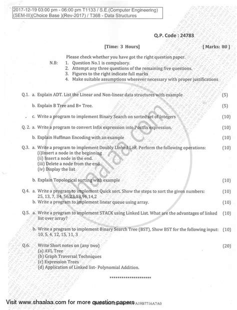 Data Structure Sem Question Paper に対する画像結果
