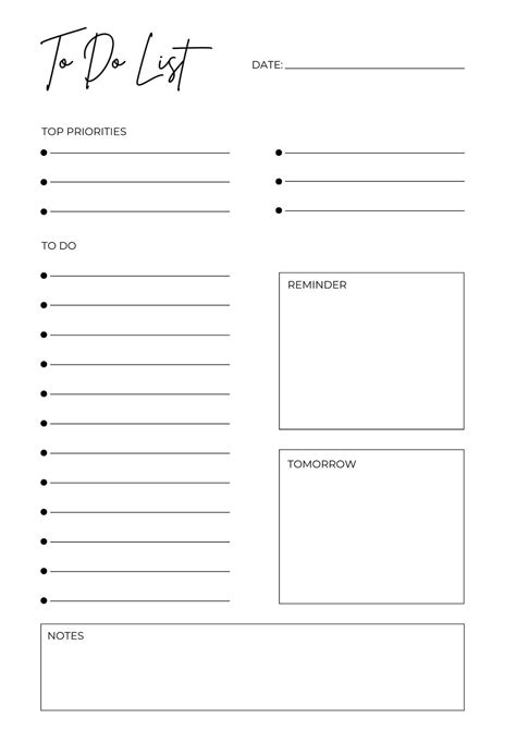 Image result for Free Sample to Do List Template