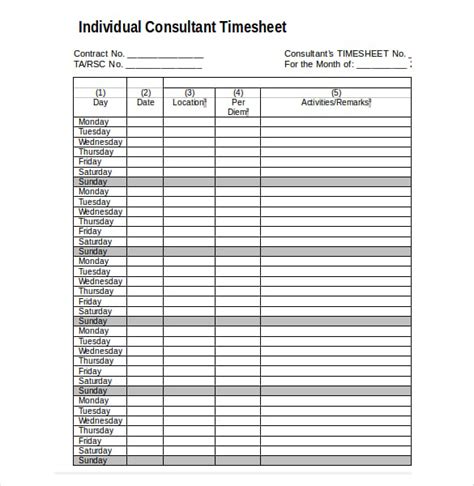 Consultant Time Record Sheet に対する画像結果