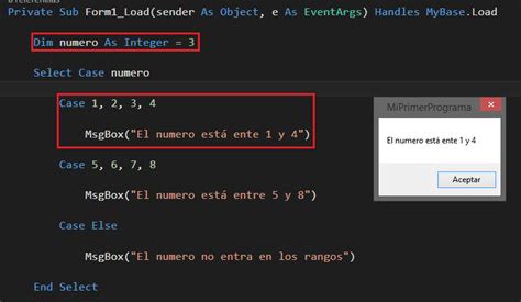 Toradh íomhá ar Basic Select Case