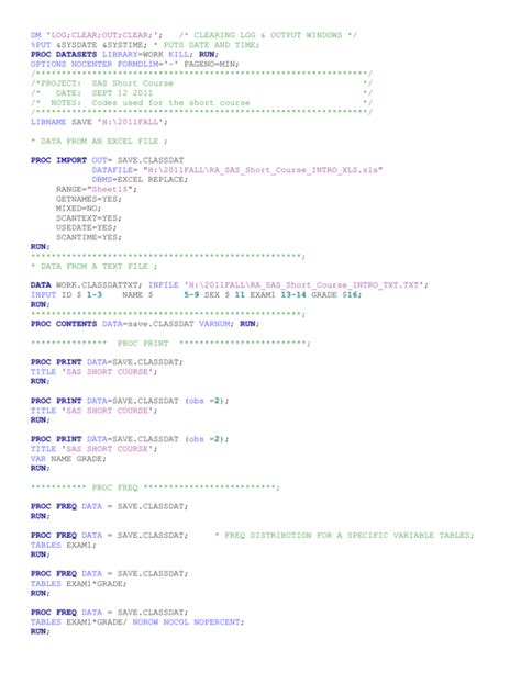 Image result for SAS Code Examples