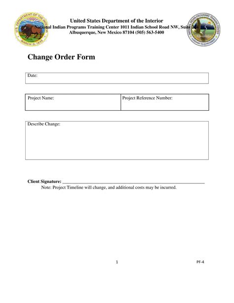 Image result for PDF Change Order Form